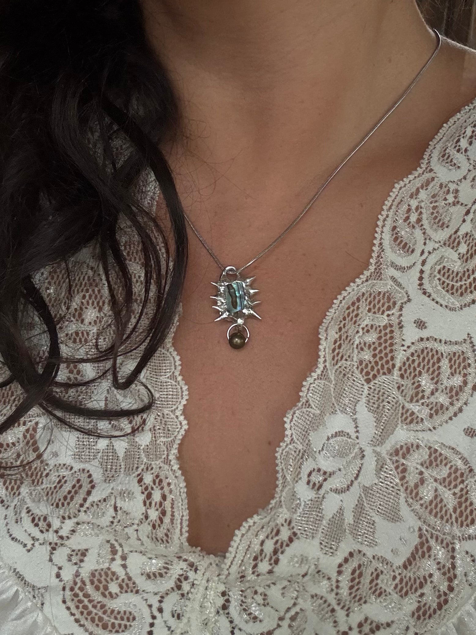 abalone charm earrings