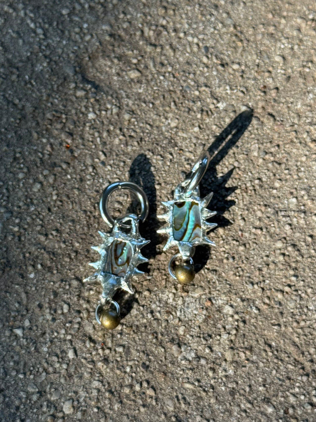 abalone charm earrings