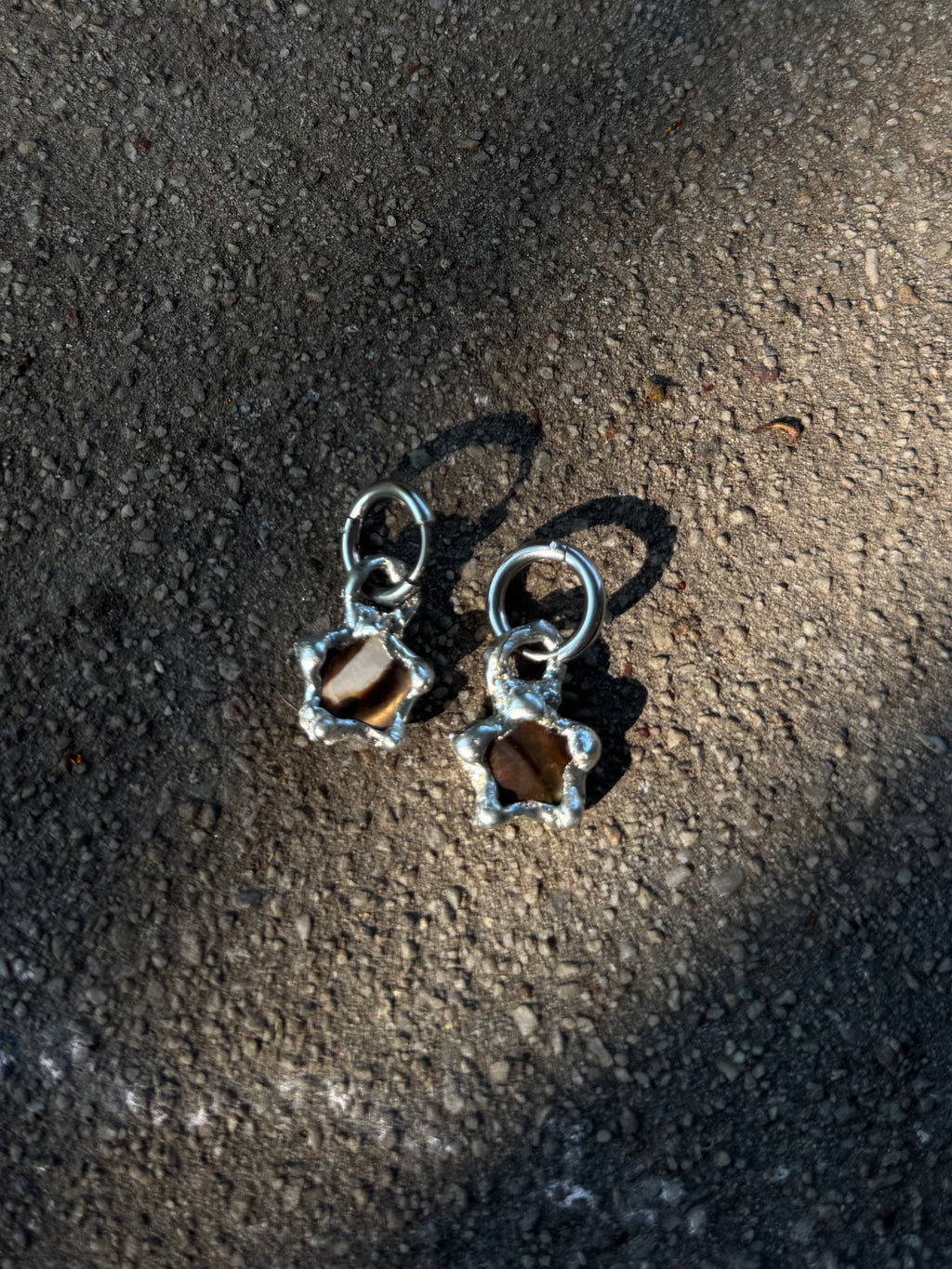dyed mother of pearl star earrings