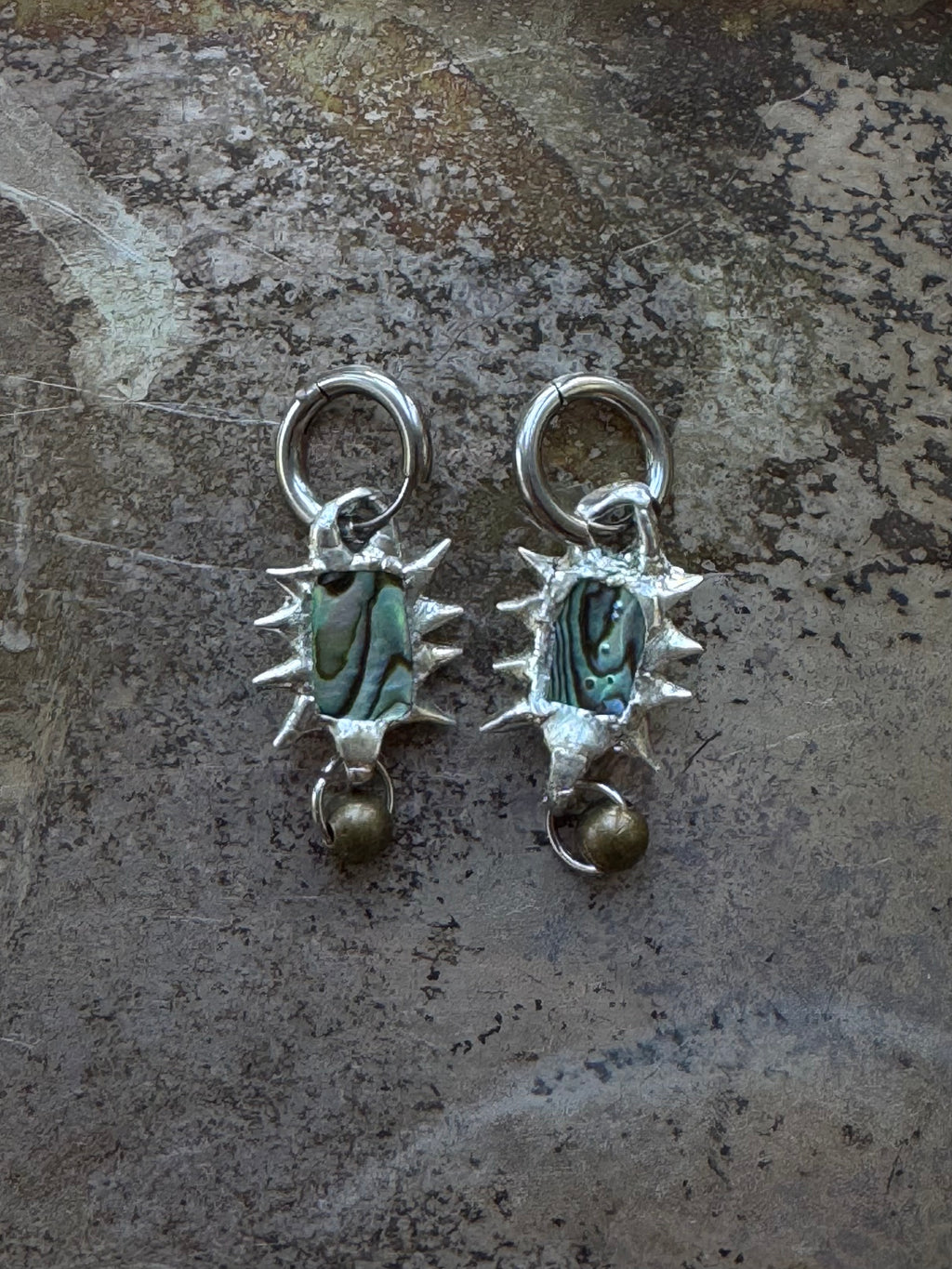 abalone charm earrings