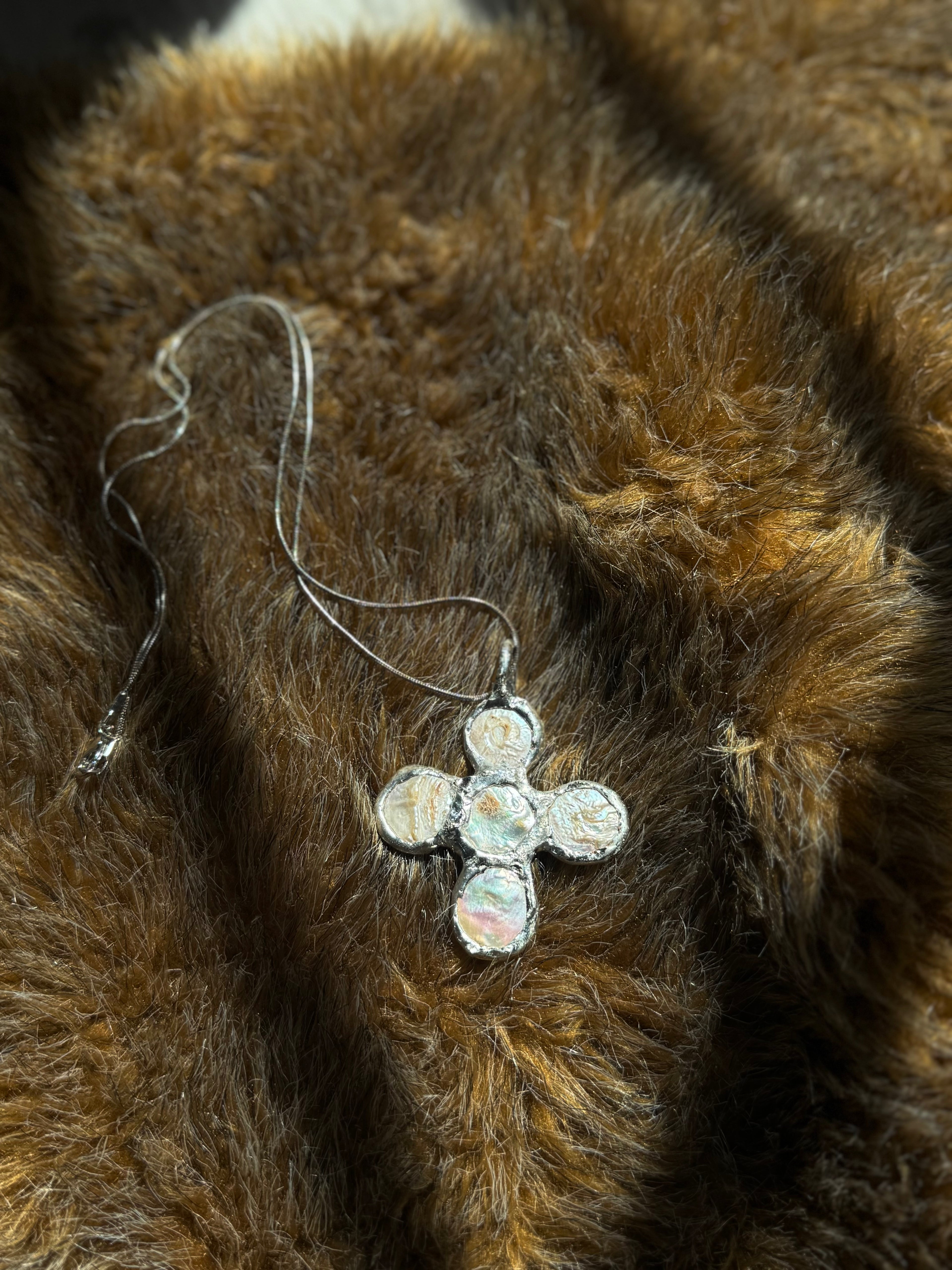 pearl cross pendant
