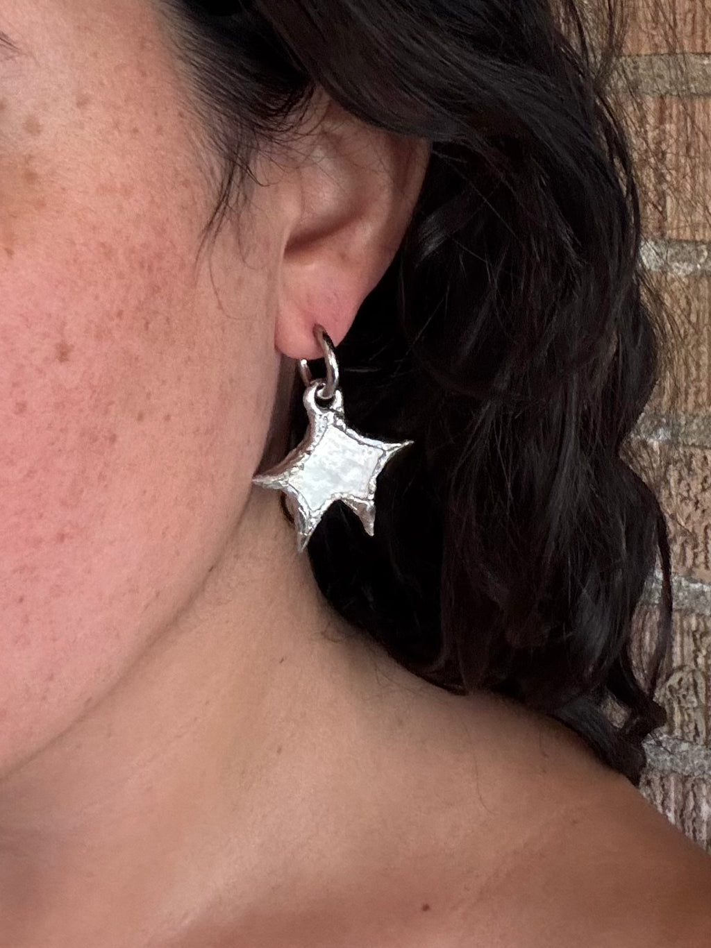 mother of pearl star earring