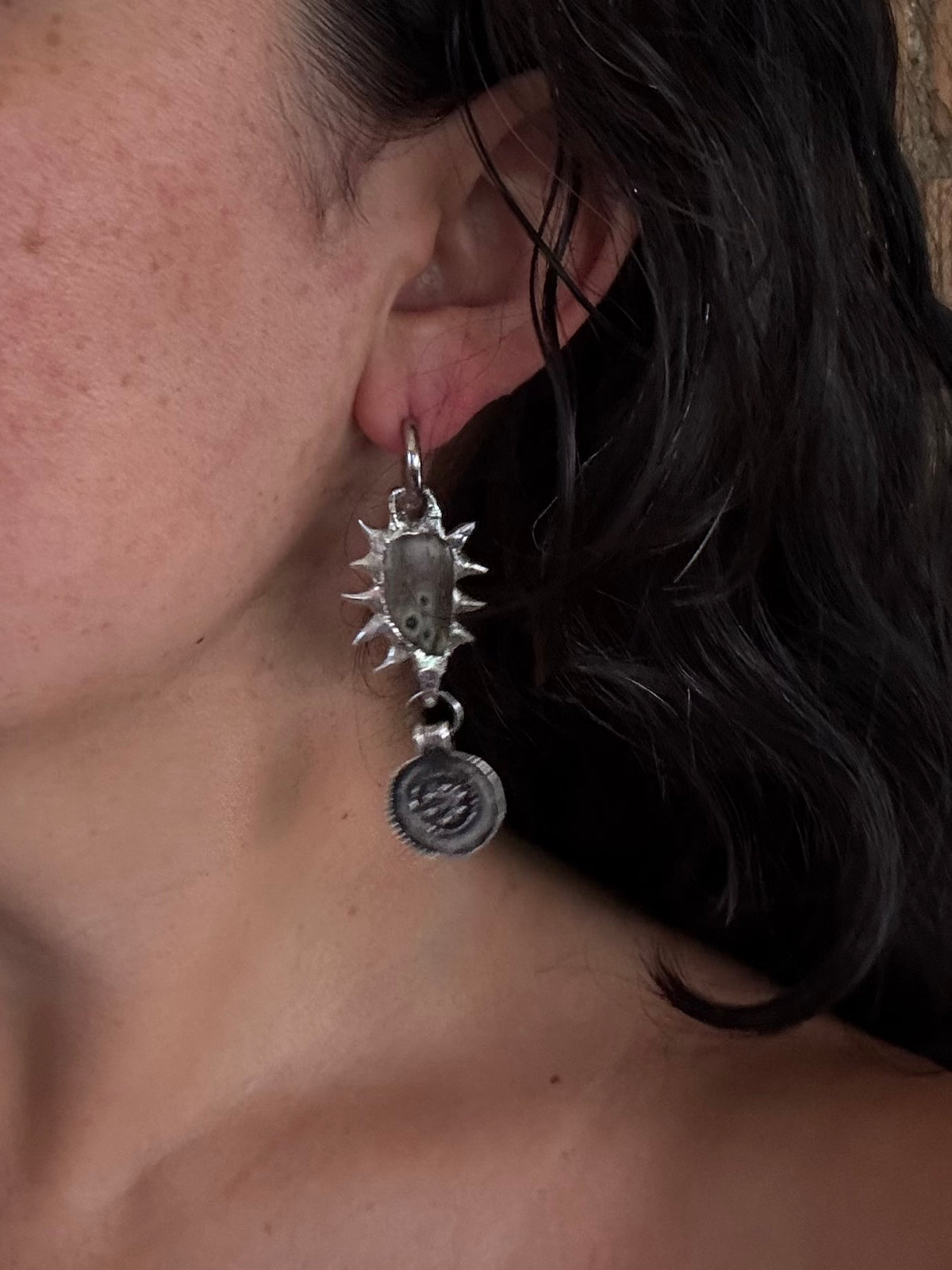 agate dangle earring