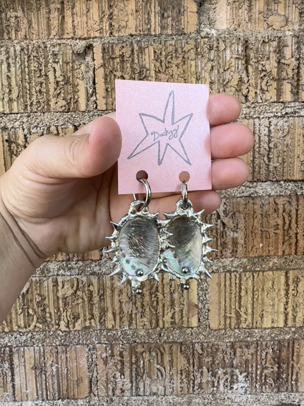 abalone pierced earring