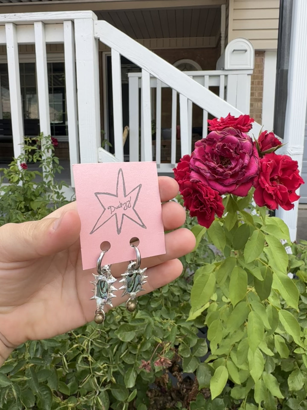 abalone charm earrings