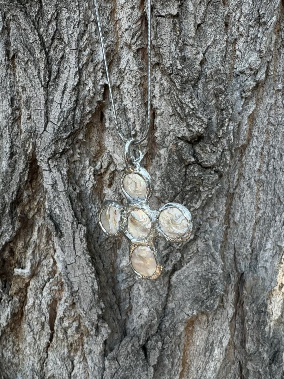 pearl cross pendant