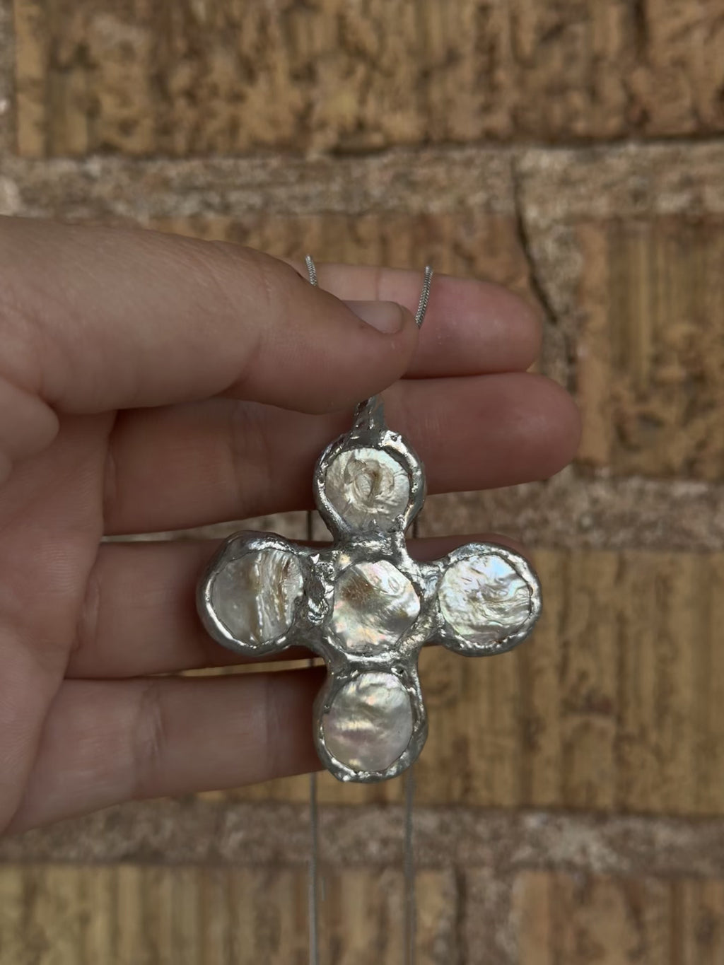 pearl cross pendant